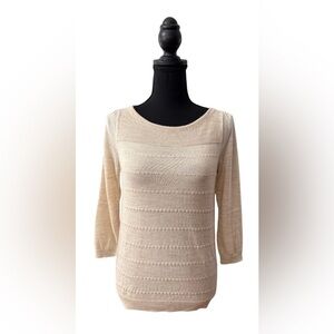 LOFT Cream Women's Crew Neck Sweater